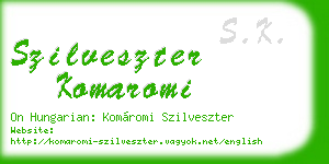 szilveszter komaromi business card